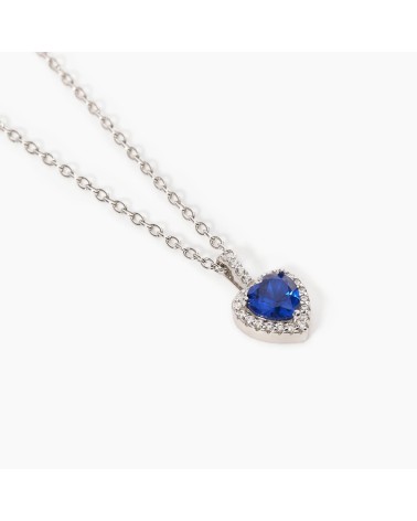 Gargantilla Corazón zafiro sintético plata 925 553450