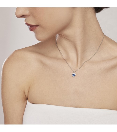Gargantilla Corazón zafiro sintético plata 925 553450