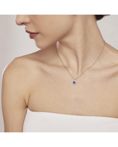 Gargantilla Corazón zafiro sintético plata 925 553450