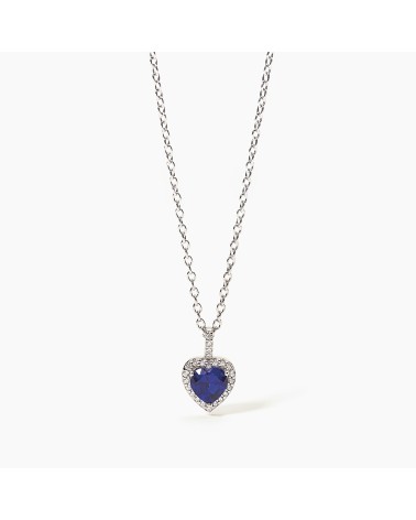 Gargantilla Corazón zafiro sintético plata 925 553450