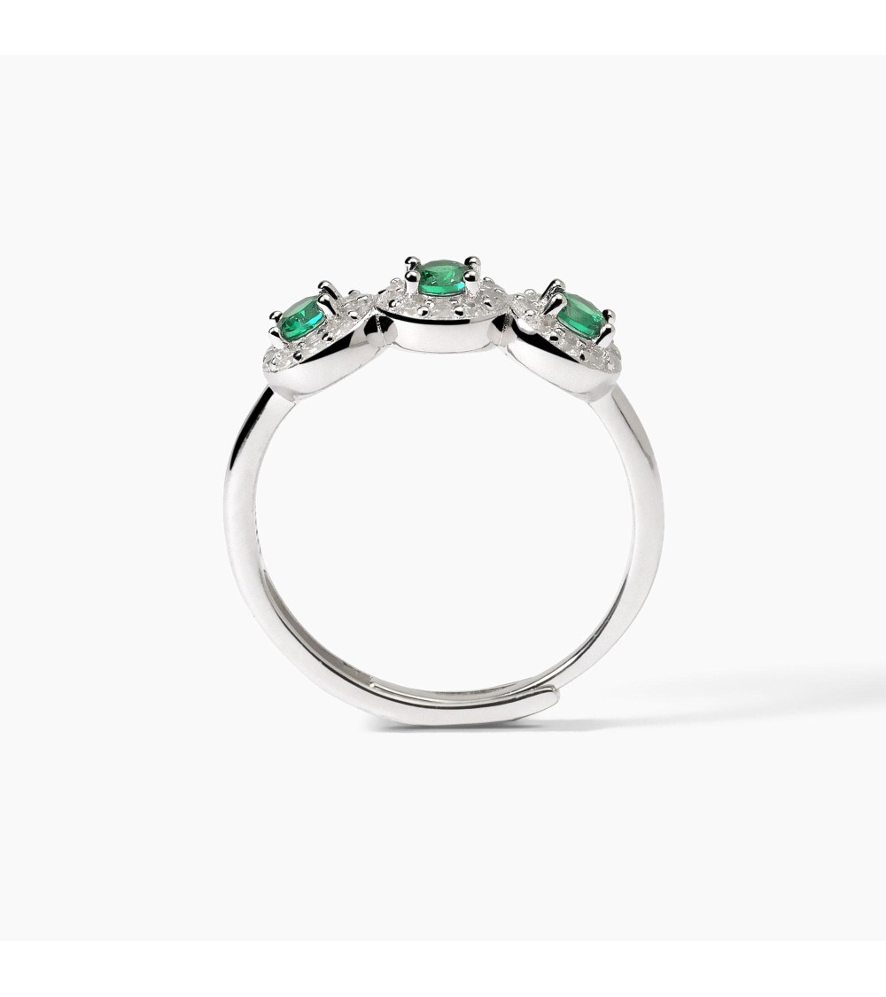 Anillo plata 925 esmeralda sintética Mabina 523369