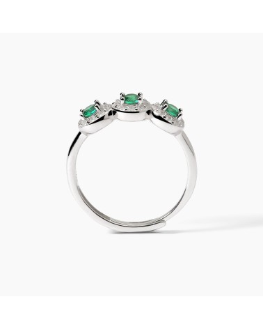 Anillo plata 925 esmeralda sintética Mabina 523369