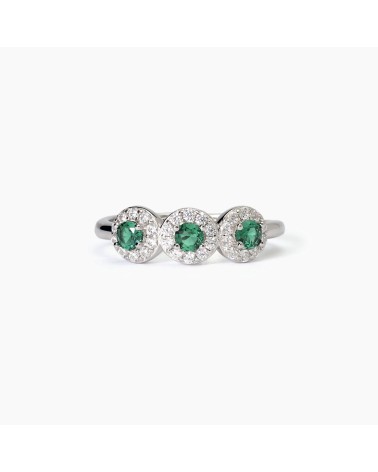 Anillo plata 925 esmeralda sintética Mabina 523369
