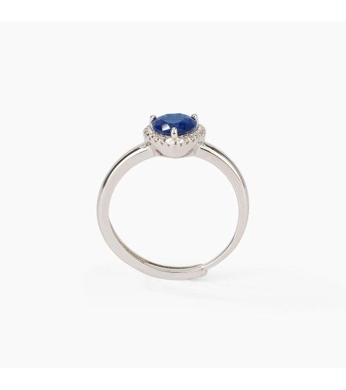 Anillo de plata corazón zafiro sintético 523194