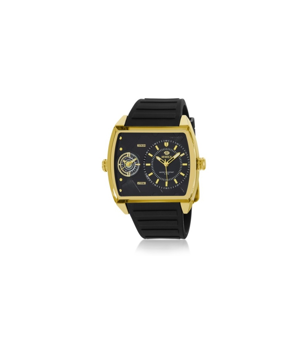 Reloj Marea cuadrado dorado pulsera negra B54285/4