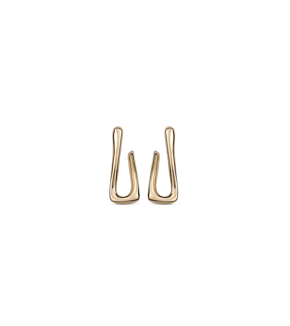Pendientes Eslabón Uno de 50 PEN0975ORO Baño Oro 18K
