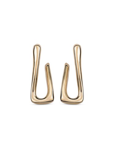Pendientes Eslabón Uno de 50 PEN0975ORO Baño Oro 18K