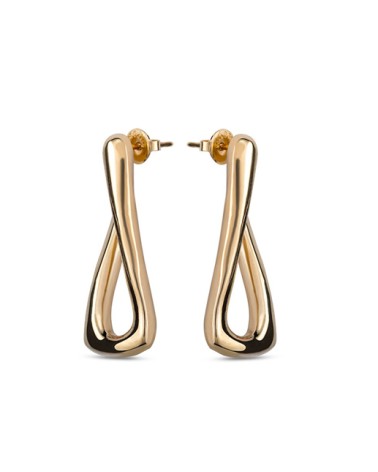 Pendientes Eslabón Uno de 50 PEN0975ORO Baño Oro 18K
