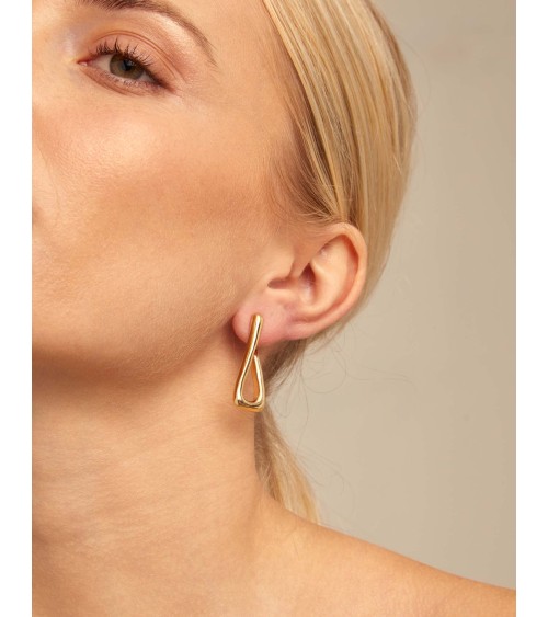 Pendientes Eslabón Uno de 50 PEN0975ORO Baño Oro 18K