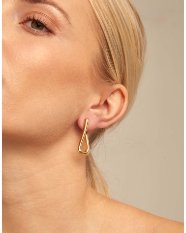 Pendientes Eslabón Uno de 50 PEN0975ORO Baño Oro 18K