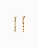 Pendientes Largos Uno de 50 PEN0991ORO Eslabones Bola Baño Oro 18K | Joyería Onix Lugo