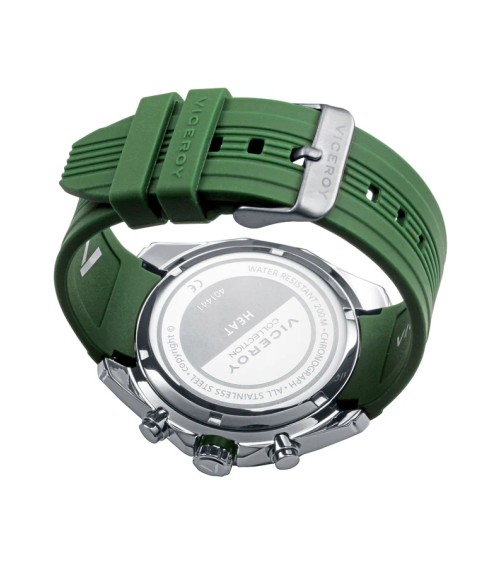 Reloj Viceroy de Hombre Cronógrafo de Acero y Silicona Verde