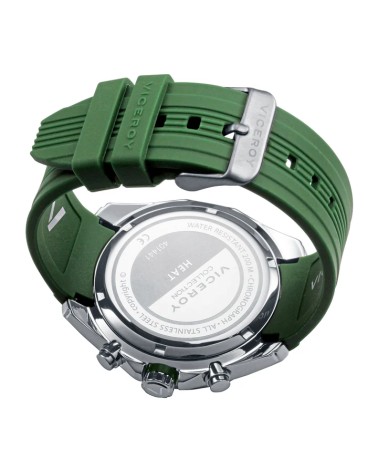 Reloj Viceroy de Hombre Cronógrafo de Acero y Silicona Verde