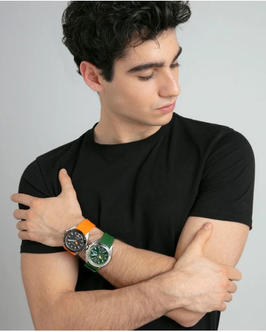 Reloj Viceroy de Hombre Cronógrafo de Acero y Silicona Verde