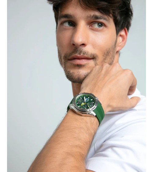 Reloj Viceroy de Hombre Cronógrafo de Acero y Silicona Verde