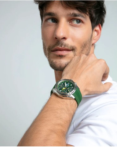 Reloj Viceroy de Hombre Cronógrafo de Acero y Silicona Verde