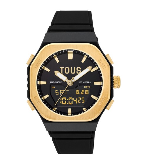 TOUS Reloj Bet de Acero Dorado y Nylon Negro 3000143000