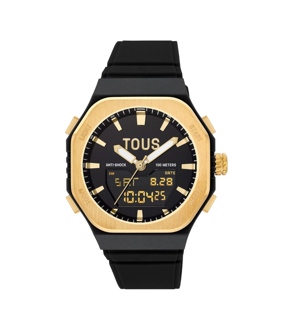 TOUS Reloj Bet de Acero Dorado y Nylon Negro 3000143000