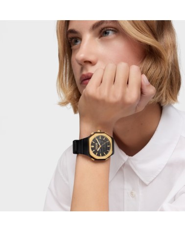 TOUS Reloj Bet de Acero Dorado y Nylon Negro 3000143000