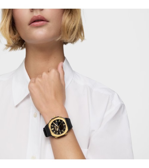 TOUS Reloj Bet de Acero Dorado y Nylon Negro 3000143000