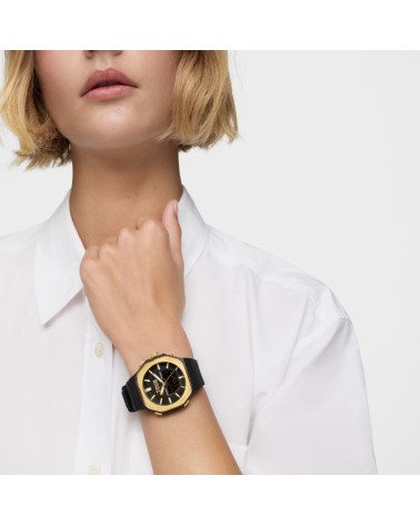 TOUS Reloj Bet de Acero Dorado y Nylon Negro 3000143000