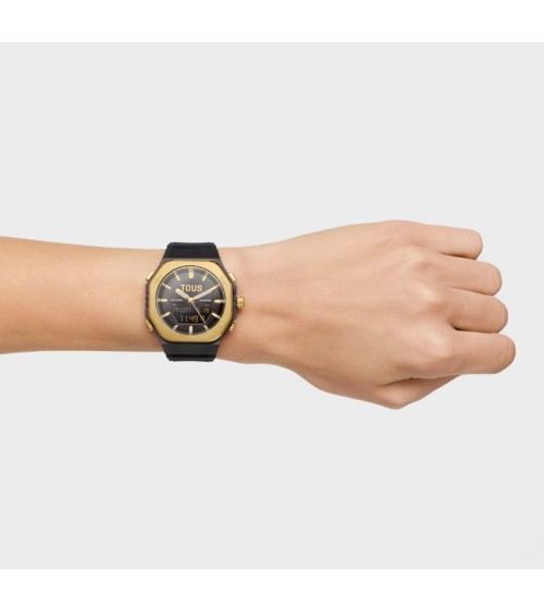 TOUS Reloj Bet de Acero Dorado y Nylon Negro 3000143000