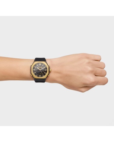 TOUS Reloj Bet de Acero Dorado y Nylon Negro 3000143000
