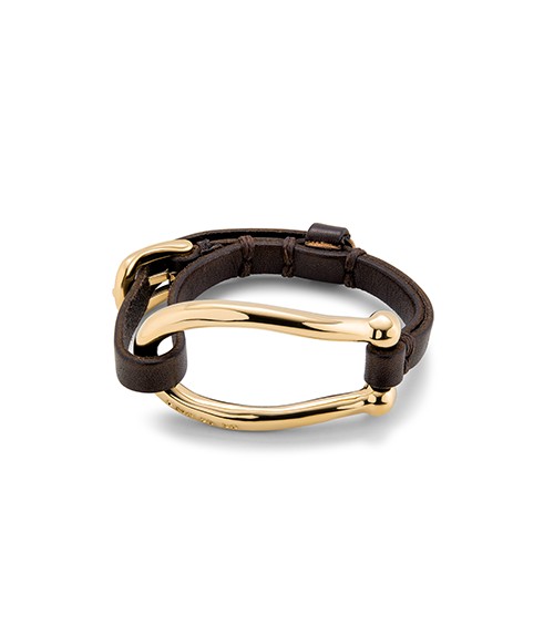 Pulsera UNOde50 PUL2418MARORO – Cuero & Oro 18 k