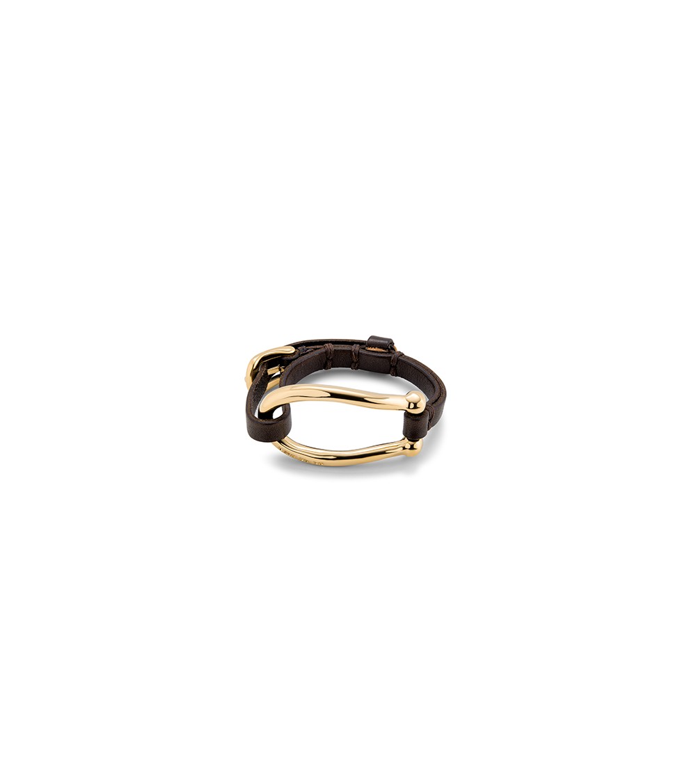Pulsera UNOde50 PUL2418MARORO – Cuero & Oro 18 k
