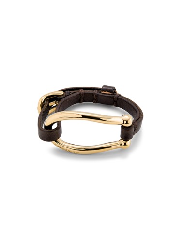 Pulsera UNOde50 PUL2418MARORO – Cuero & Oro 18 k