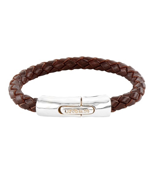 Pulsera UNOde50 PUL2002 Stable – Cuero y Plata