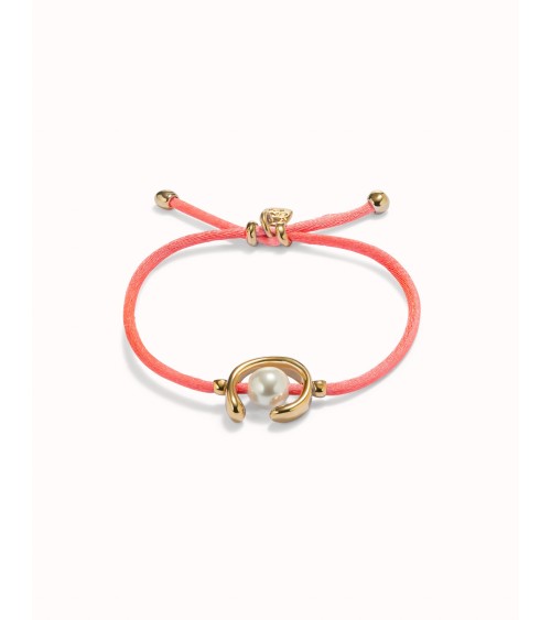 Pulsera fucsia con perla shell bañada en oro 18k | UNOde50