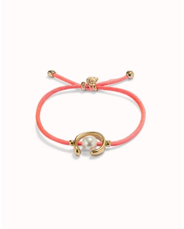 Pulsera fucsia con perla shell bañada en oro 18k | UNOde50