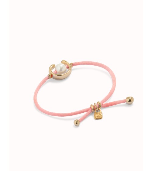 Pulsera fucsia con perla shell bañada en oro 18k | UNOde50