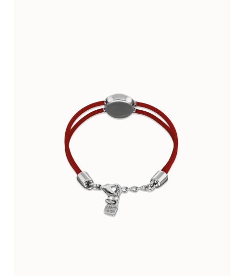 Pulsera doble de cuero rojo con ojo en plata de ley PUL2601ROJ