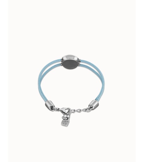 Pulsera doble celeste con ojo en plata de ley