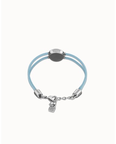 Pulsera doble celeste con ojo en plata de ley