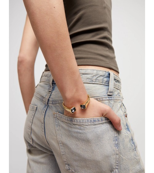 Pulsera UNOde50 PUL2485NGRORO bañada en oro con cristal negro