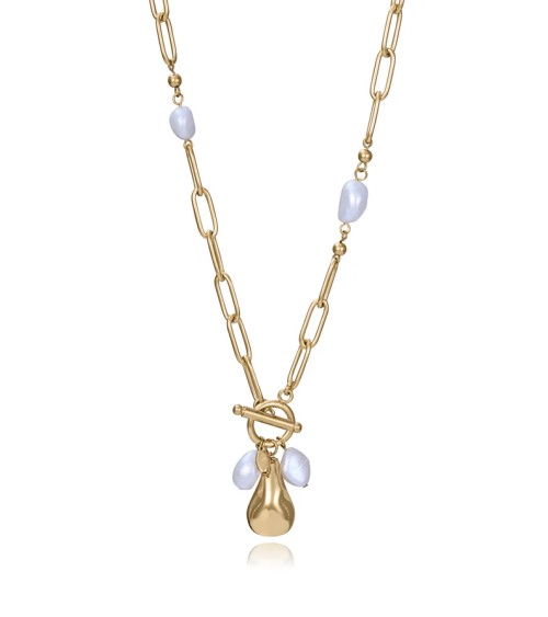 Collar Viceroy 14284C01012 – acero IP dorado con perla natural