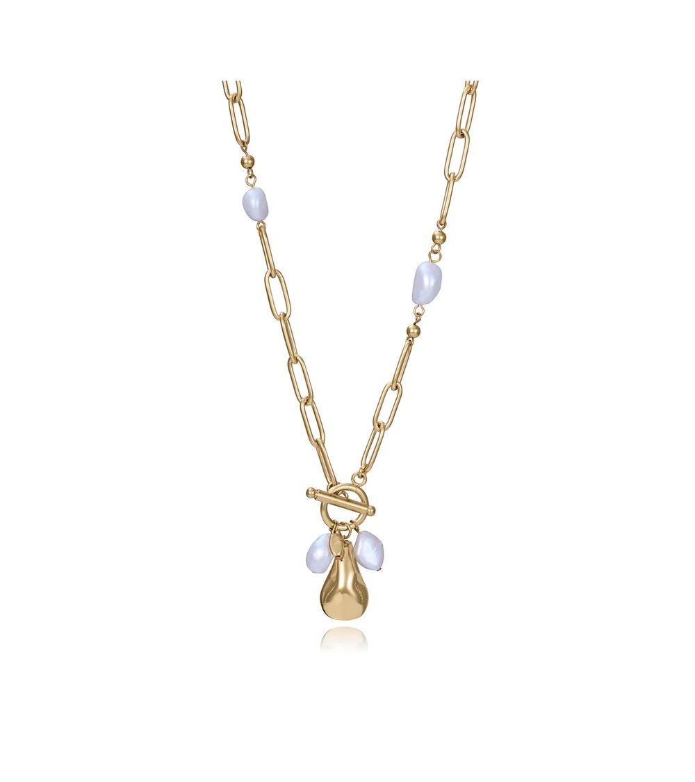 Collar Viceroy 14284C01012 – acero IP dorado con perla natural