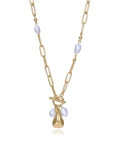 Collar Viceroy 14284C01012 – acero IP dorado con perla natural