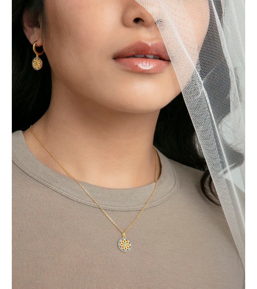 Collar Viceroy 2337C100-33 – plata de ley con baño de oro y colgante de estrella con circonitas azules