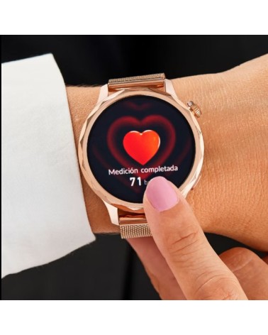 Reloj inteligente Marea B58014/5 – caja dorada, correa silicona rosa + malla acero rosa