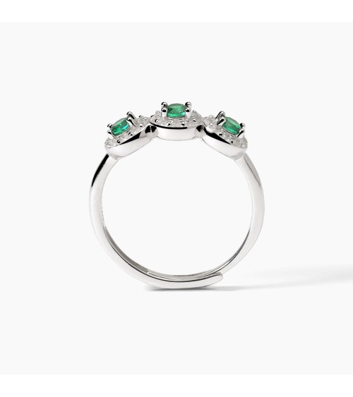 Anillo Mabina 523369 – plata 925 con esmeraldas sintéticas y circonitas