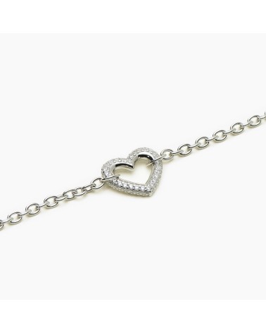 Pulsera Mabina 533545 – plata 925 con colgante corazón pavé de circonitas (16 – 19 cm)