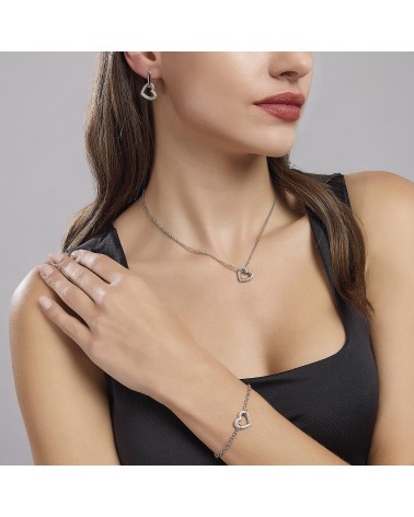 Pulsera Mabina 533545 – plata 925 con colgante corazón pavé de circonitas (16 – 19 cm)