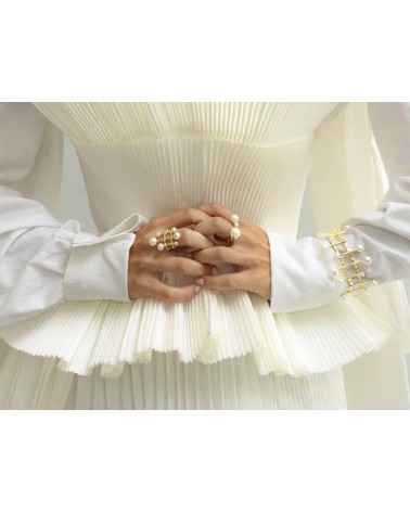 Anillo Ancho 91259SD TSURU: Plata Dorada