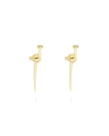 Pendientes Largos 91258PD COUTURE: Plata Dorada