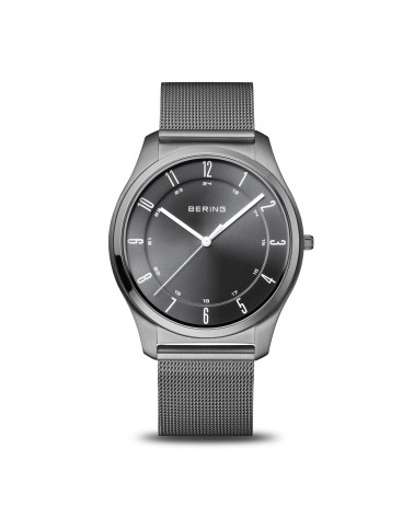 Reloj BERING Ultra Slim 18340-377: Acero Inoxidable Gris y Esfera Sunray (Hombre)