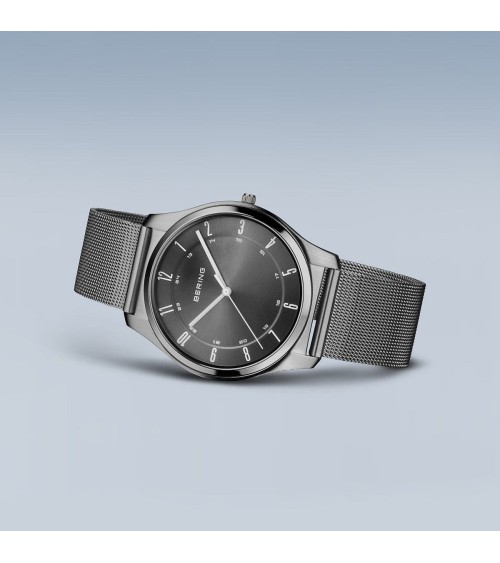 Reloj BERING Ultra Slim 18340-377: Acero Inoxidable Gris y Esfera Sunray (Hombre)